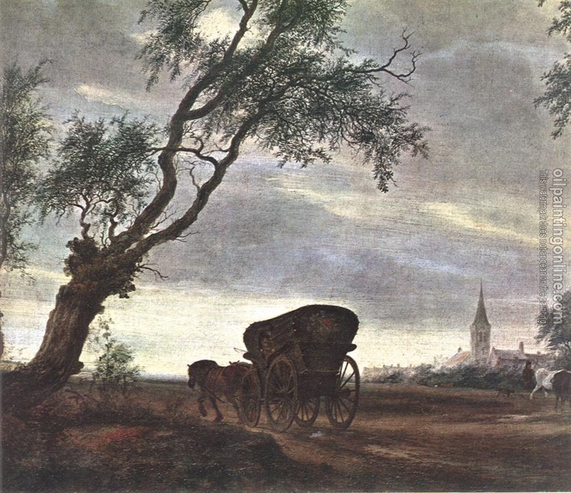 Ruysdael, Salomon van - Halt at an Inn detail